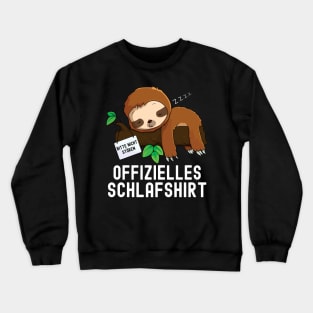 Geschenkidee Geburtstag Langschläfer Morgenmuffel , Kurzarm, Offizielles Schlafshirt Faultier Nachthemd Pyjama Geschenk Crewneck Sweatshirt